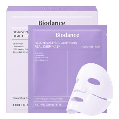 BIODANCE Caviar PDRN Real Deep Face Mask 4 Stück | 4 Stück (1er Pack), 