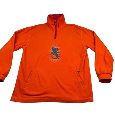 Bogner Men's Embroidered Fleece 1/4 Zip Pullover Orange   USA   Large