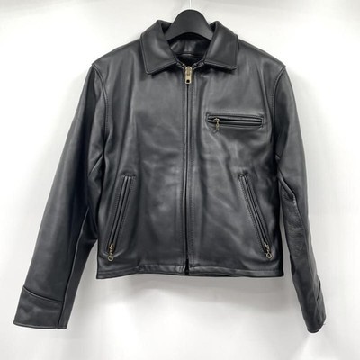 Schott Single Riders Leather Jacket Black Size 40 AT101E Classic Biker Authentic