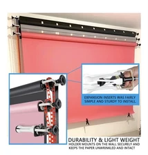 Photography Backdrop Wall Mount 3 Roller Support System, Manual Photo Background