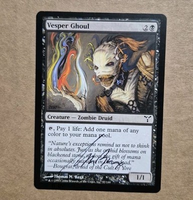 UNPLAYED SIGNED Vesper Ghoul NM Dissension Magic MTG THOMAS BAXA EDH CUBE VTG 