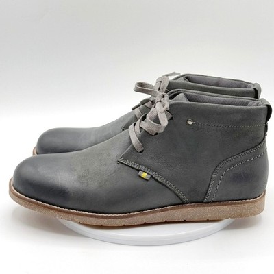 Thomas & Vine Giddeon Chukka Boots Size 8 Mens Grey Leather Lace Up Mid Top NEW