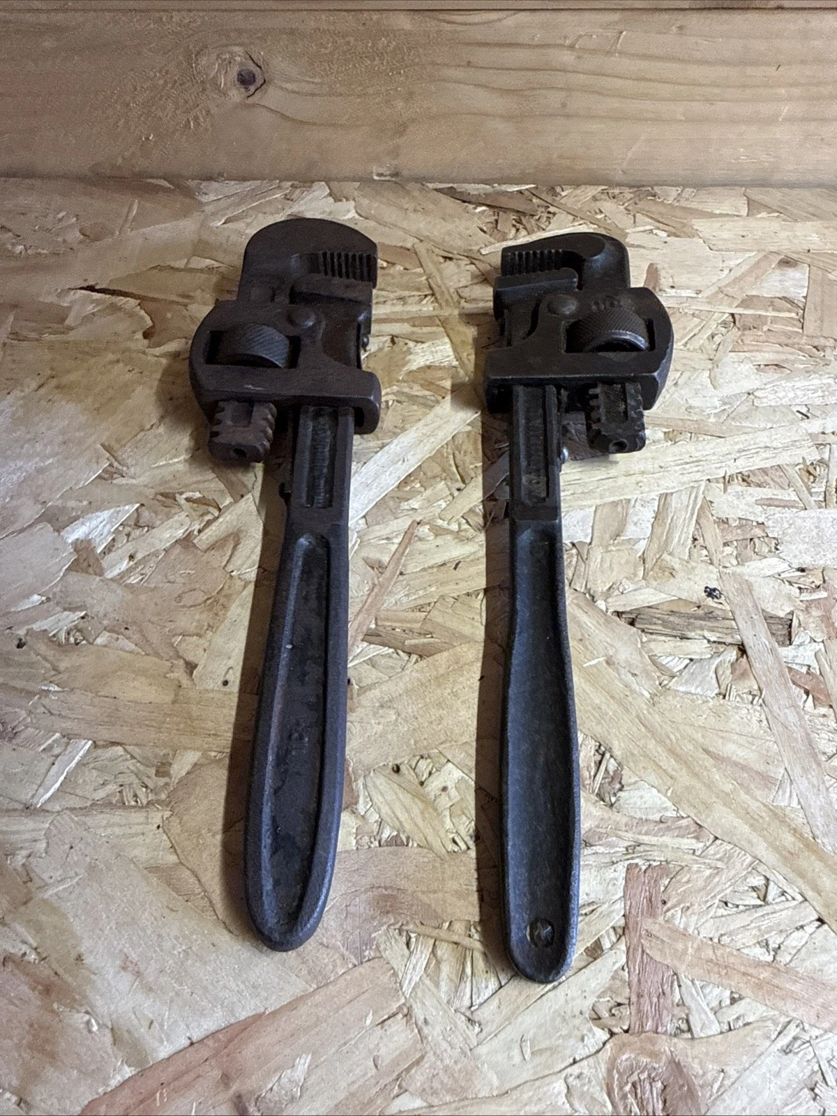 2 Ford Script Monkey Wrench 9 1/4" Adjustable Vintage Pipe Wrench Drain Plug