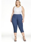 Just My Size Medium Stonewash Pull On Cropped Pants W/Snap Hem Size 1X NWT — photo 2