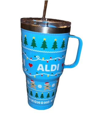 #ad Aldi Gear Christmas Stainless Steel Tumbler Travel Mug 28 Oz 2024 NWOT G3 $16.99