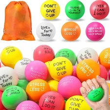 Jenaai 200 Pcs Motivational Stress Balls 1.97 Inch Anxiety Stress Relief Ball...