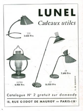 Publicité ancienne lampes lunel issue de magazine 1954