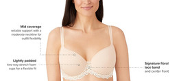 Wacoal Embrace Lace Contour Bra 853191 Lightly Padded Underwire Mid Coverage NWT