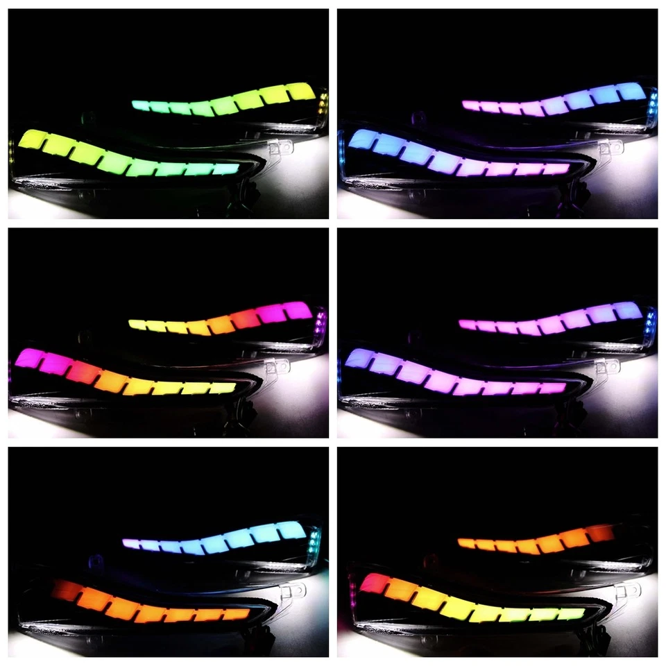 RGB LED Mirror Smoked for Infiniti Q50/Q60/Q70 2014-2021 Sequential Signal Light - Image 2 of 4