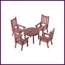 2Sets Miniature Table Chair Set Model Scale 1:30-75 ABS Indoor House