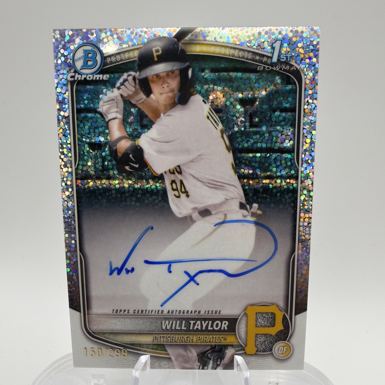 2025 Bowman Chrome #CPA-WT Will Taylor 1st Speckle Refractor Auto #/299