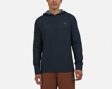 Quiksilver Mens Large Textured Pullover Hoodie - Navy Blue