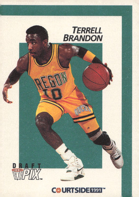 1991 Courtside Draft Pix - #6 Terrell Brandon Cavaliers Oregon Ducks