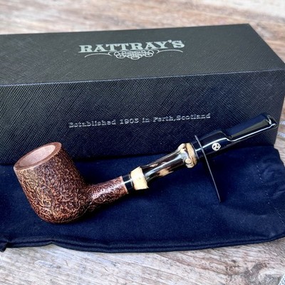 Rattray's Bamboo Sandblasted Brown Billiard Pipe - New