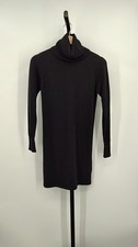 Quince Women Mongolian Cashmere Turtleneck Sweater Dress Black Basic Sleeved XS