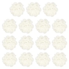 Applique in tessuto da cucire fiori in chiffon per artigianato confezione da 4 pollici e 15 e beige