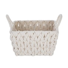 Better Homes Gardens Medium White Woven Rope Storage Basket with Handles