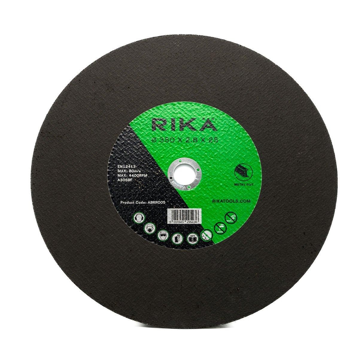 RIKA Metal Cutting Disc For Chopsaw 350 X 2.8 X 25mm High Performance Abrasive