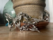 JOHN HARDY Signed Butterfly Silver tone Metal Scarf or Belt Clip Vintage