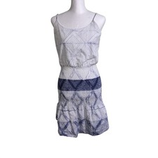 Madewell Shibori Cami Dress White and Blue Tie Dye Size 4 Pull-On Ruched