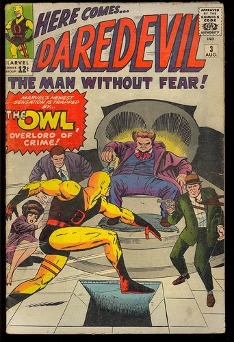 Daredevil #3 Nice 1st App. The Owl Silver Age Vintage Marvel Comic 1964 VG-