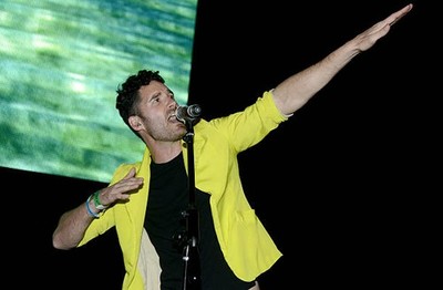 Ryan Merchant of Capital Cities performs at Perez Hilton's One Ni - Old Photo 2