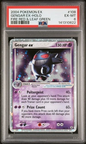 2004 POKEMON EX FIRE RED & LEAF GREEN #108 GENGAR EX-HOLO PSA 6