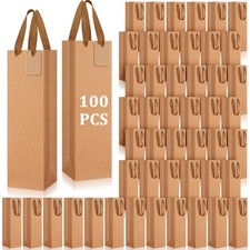 Wine Bags Bulk Wine Gift Bag 3.9 x 3.5 x 13.8 Inch Sturdy Paper Luxury Bag wi...