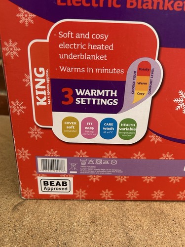 Slumberdown Winter Warm Electric Blanket 3 Heat Settings King Size - Picture 5 of 5
