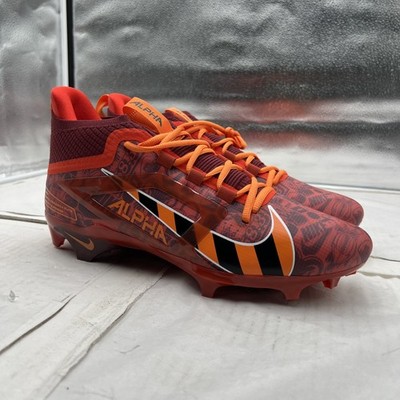 Nike Alpha Menace 4 Elite Orange Red Football Cleats Mens Size 11.5 (K2-B6)