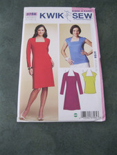 Kwik Sew: Pattern no. 3756:  Ladies Dress & Top : Sizes XS -XL   : Uncut