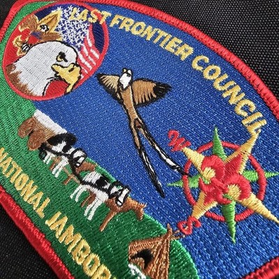 Last Frontier Council Oklahoma JSP 2005 National Jamboree Patch BSA Red Border