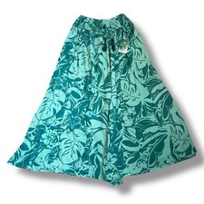 True Destinations Wide Leg Pants Womens Large Tropical Floral Beachy Flowy NWT