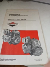 Briggs & Stratton Small Engine Operating Manual 1985 Series 80200 to 82200