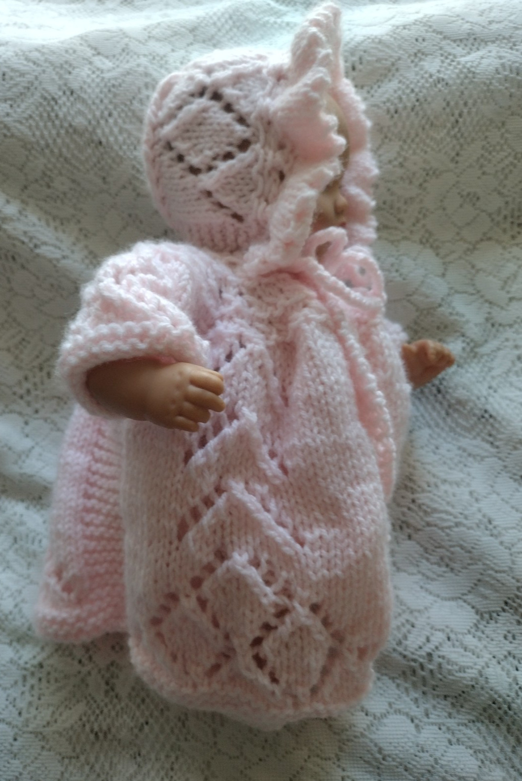 Pink Matinee Set For Vintage Baby Doll 12- 16" Corolle/ Gotz