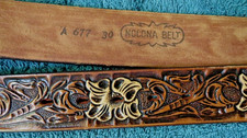 Vintage NOCONA BELT Leather Belt - Size 30 -Flowers, Leaves - Floral -Never Worn