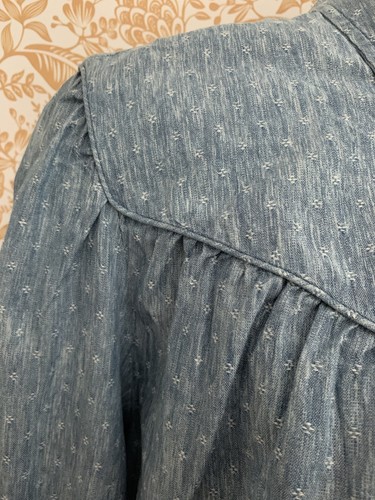 Wunderbares Western Button Down besticktes Shirt Top Gr. L blau Cottoncore bequem - Bild 5 von 16