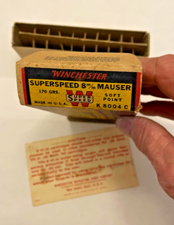 Winchester 8mm Mauser Super Speed Ammo - Box Empty - VINTAGE | eBay