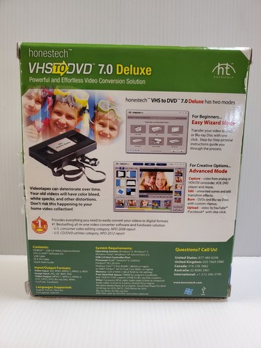 Honestech VHS to DVD 7.0 Deluxe Video Conversion USB Windows OPEN BOX - Picture 3 of 6