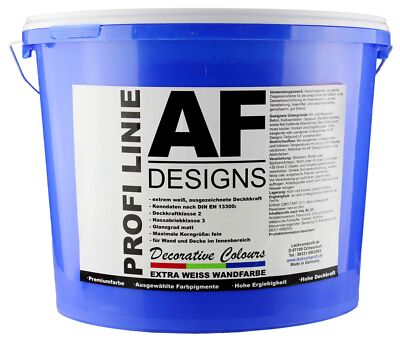 Wandfarbe weiß Dispersionsfarbe Premium Innenfarbe Extra deckend 10 Liter