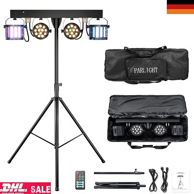 DJ Partylicht Set Ständer Mobile Bühnenbeleuchtung LED Disco Lichteffekt +Tasche