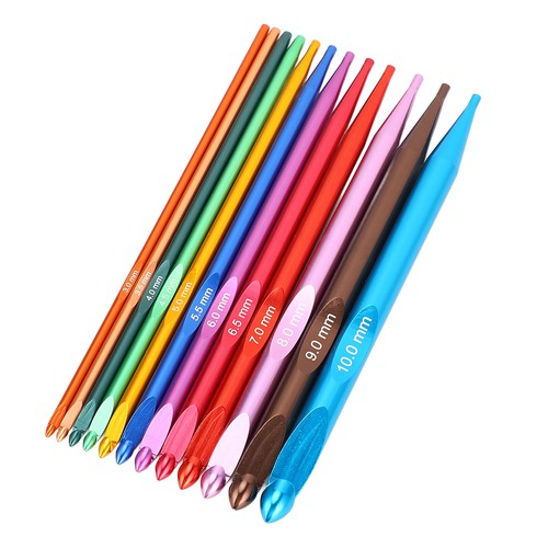 12 Pcs Tunisian Crochet Hook Set Aluminum Knitting Hook With PU Bag - Picture 5 of 24