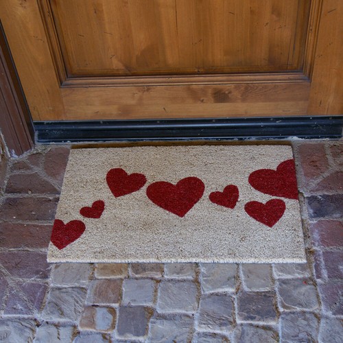 Alfombra de entrada de fibra de coco Rubber-Cal "Red Hearts", 18 x 30 pulgadas - Imagen 3 de 5