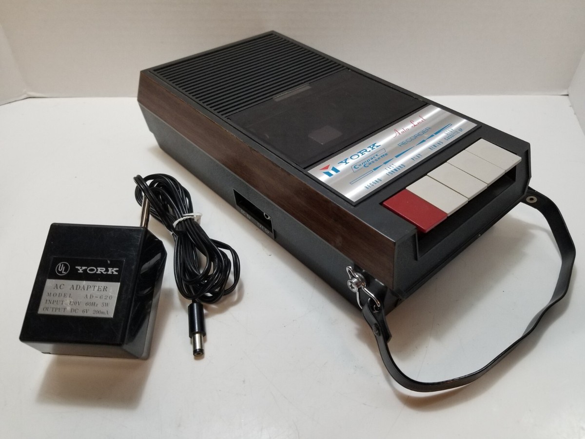Vintage York K-52 Compact Cassette Recorder With Original AC