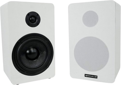 2 Rockshelf 58W 360W White 5.25" Home Theater Bookshelf Speakers/8 Ohm - Picture 3 of 9