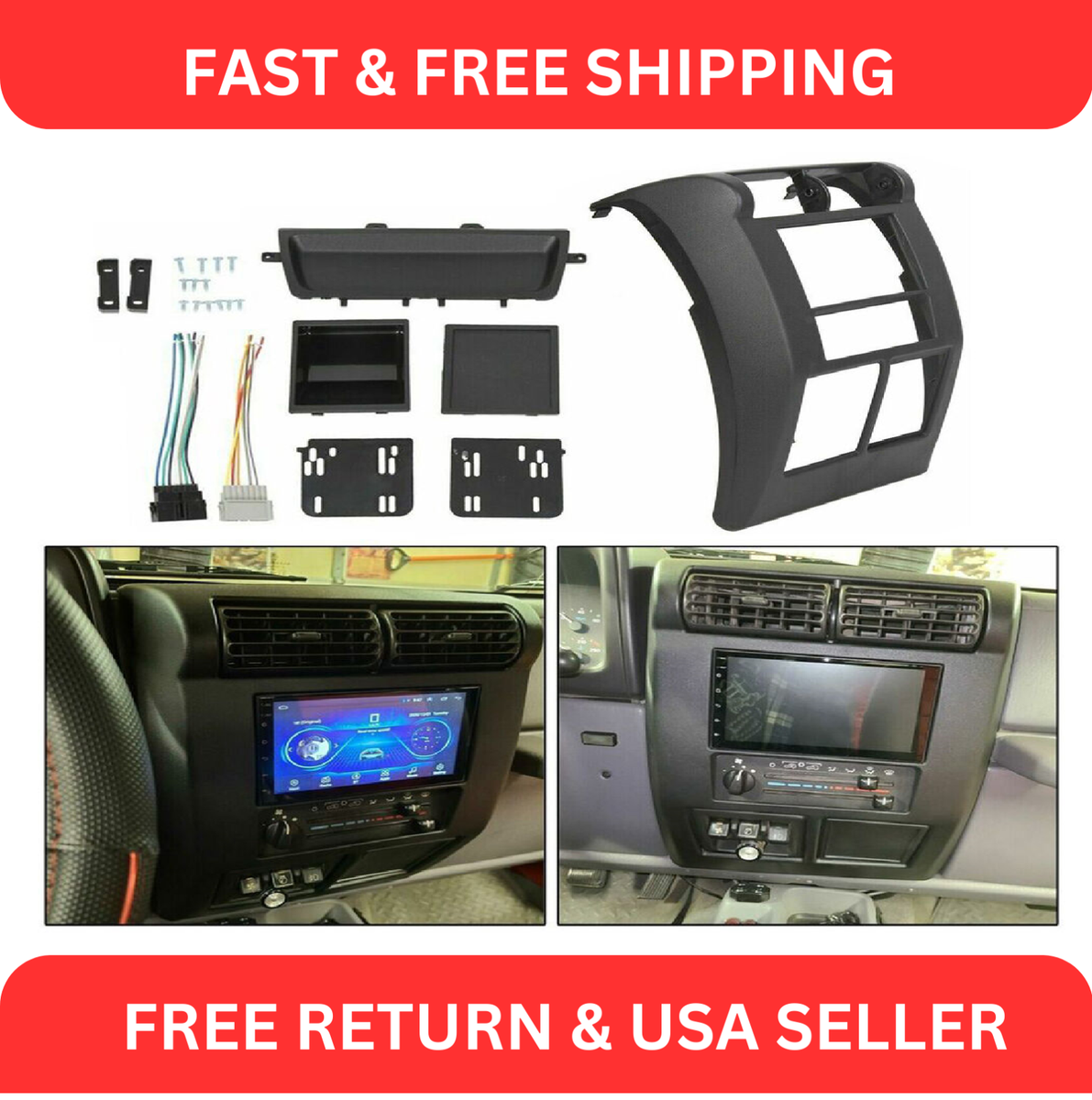 Frente Estéreo Doble Din Para Jeep Wrangler 1997 - 2002 | Meses Sin Intereses - Foto 5