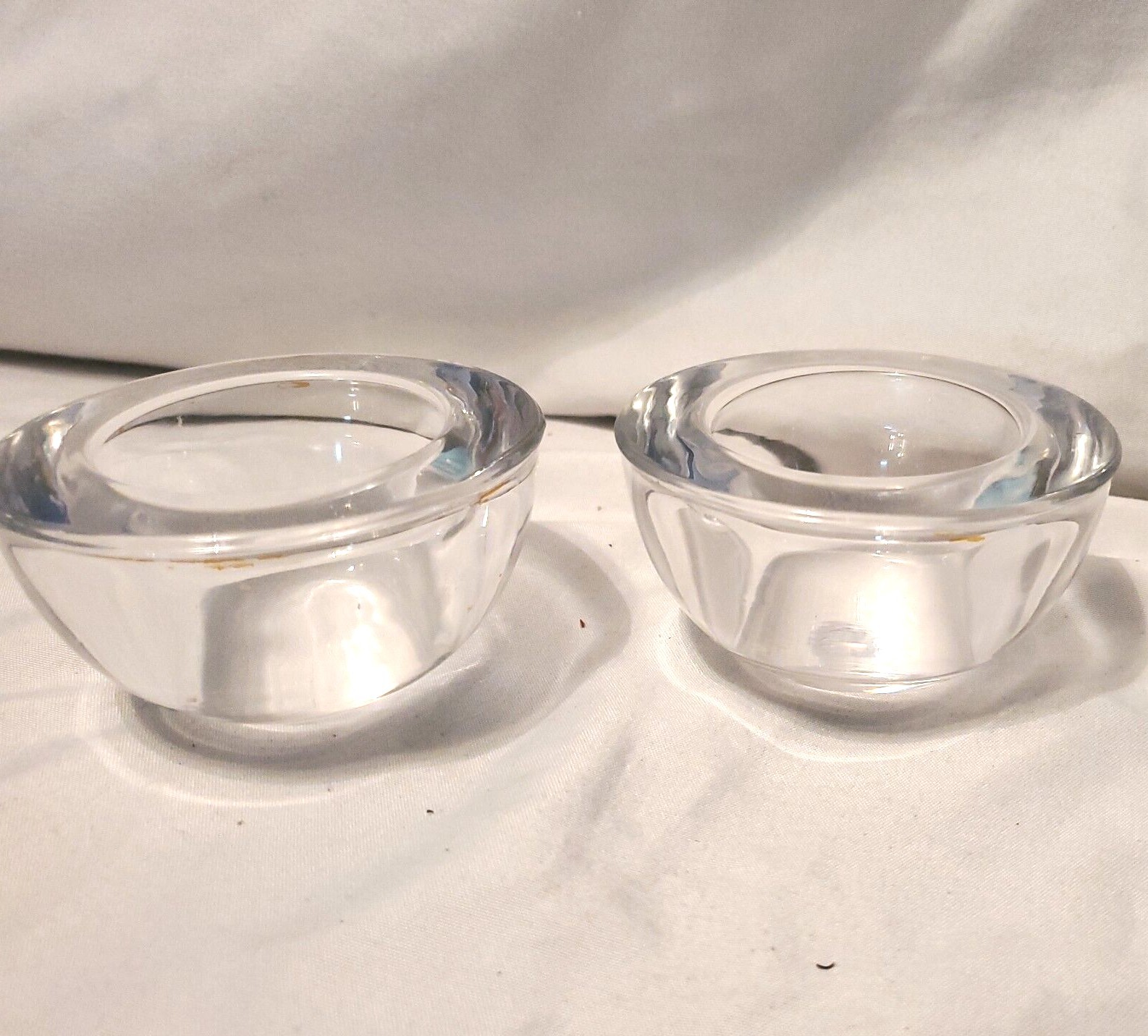 Heavy glass tealight candle holders for elegant decor-image