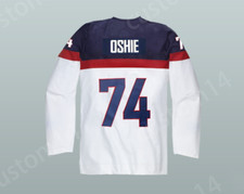 Custom Name And Number T.J. OSHIE 74 USA NATIONAL TEAM HOCKEY JERSEY  Stitched