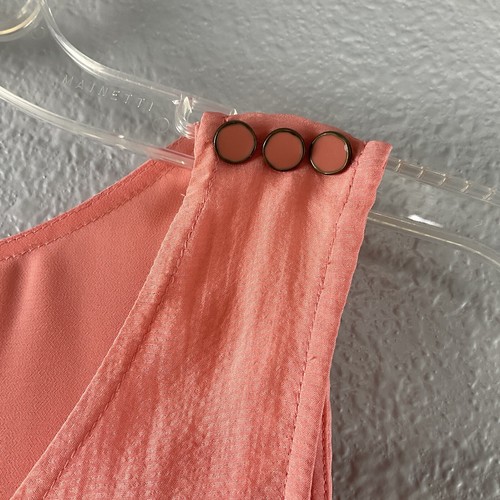 J. Crew 100% Silk Ruffled Multi Tiers Tank Top Tangerine Lined Side Zip Size 0 - Picture 5 of 13