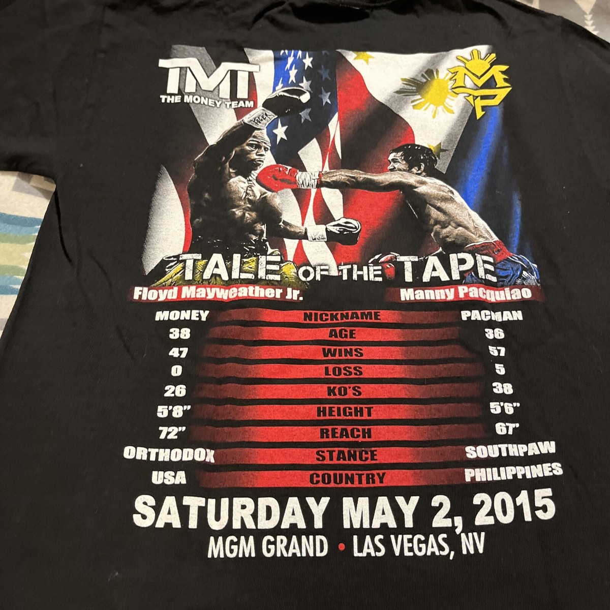 Vintage 2015 Mayweather vs Pacquiao boxing shirt S New Boxing 